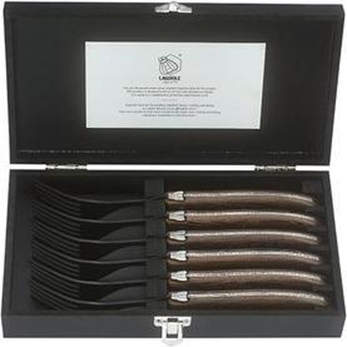 Laguiole Style de Vie - Luxury Line Vork 6-delig - Wengehout