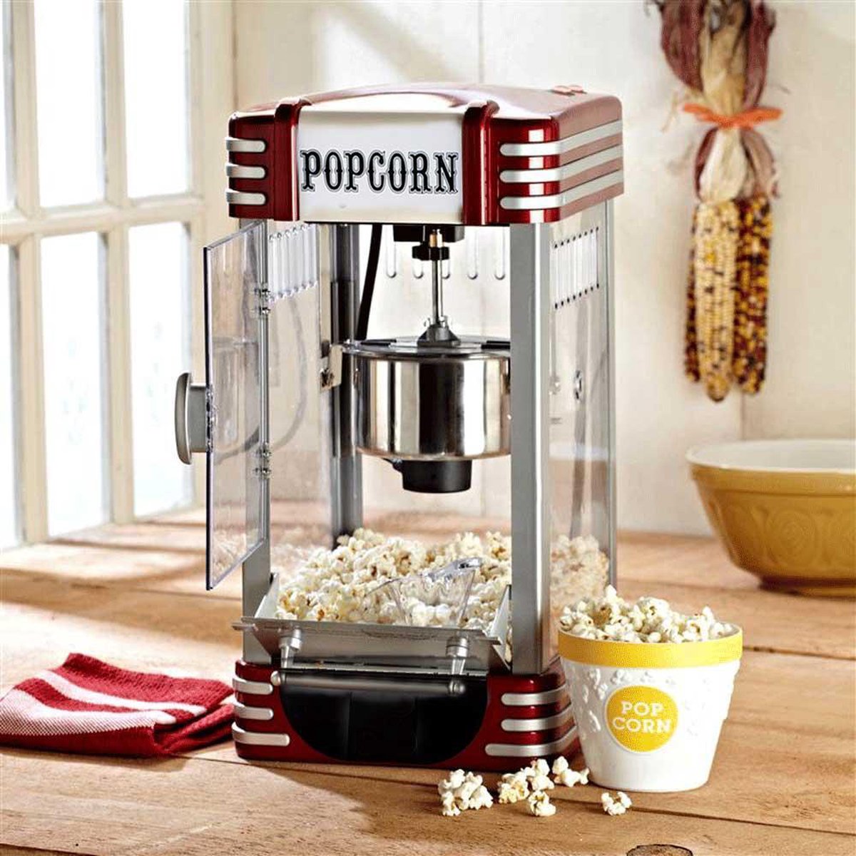 Retro Popcornmachine Deluxe - Popcornmaker - 30 x 25 x 50 cm
