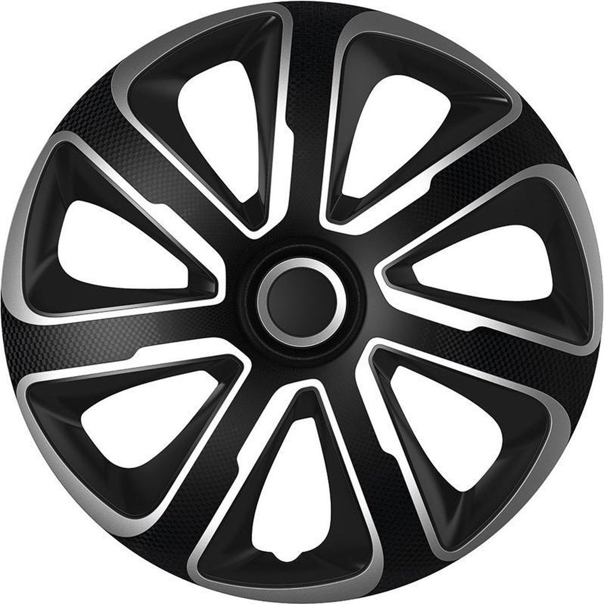 Autostyle Wieldoppen 15 inch Livorno Zwart/Zilver - ABS