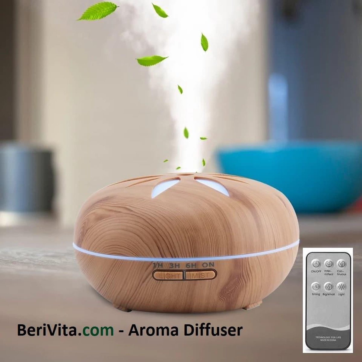 Aroma Diffuser met afstandsbediening - etherische en essentiële olie - aromatherapie ultrasone vernevelaar
