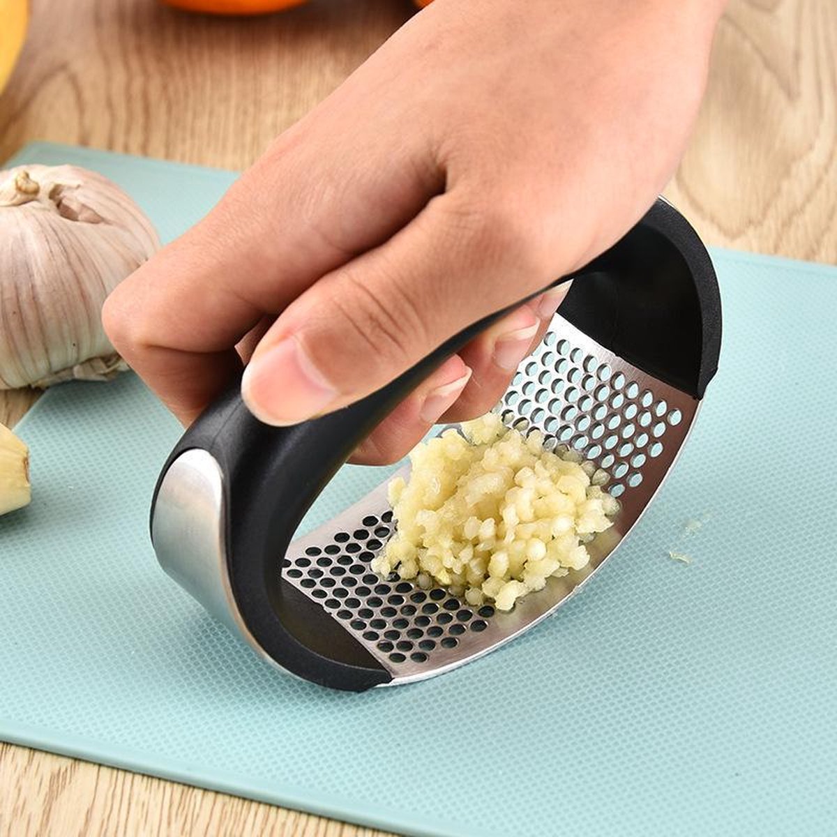 Knoflookpers - Handpers - Knoflookpers rvs - Keukengerei