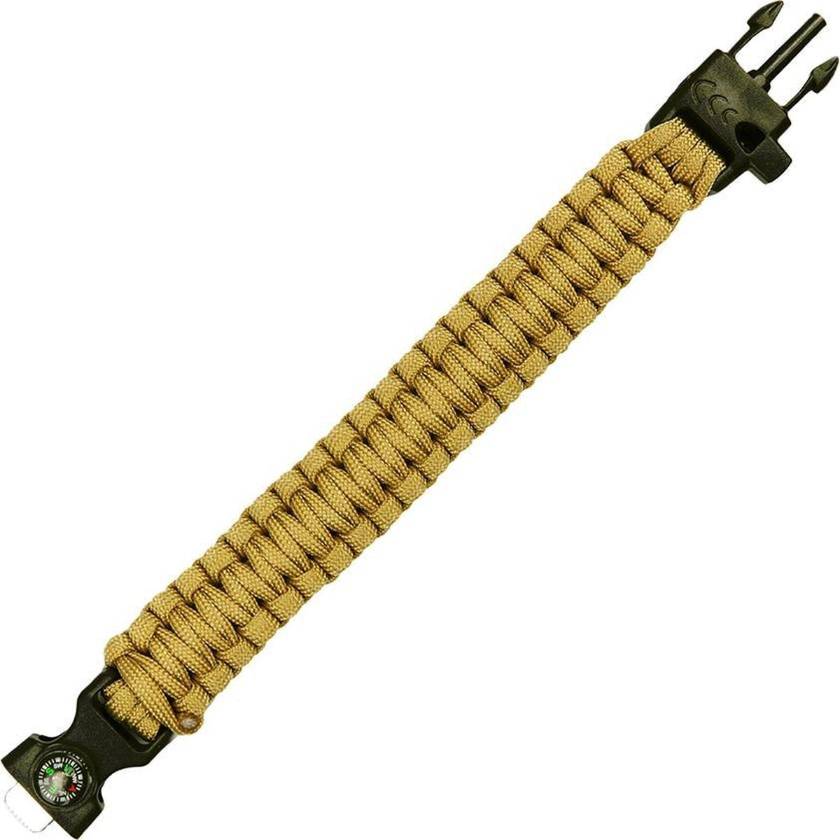 101inc Paracord survival kompas 8 inch Coyote