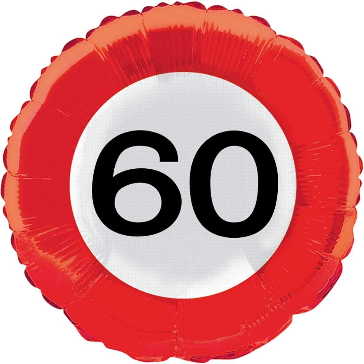 60 jaar verkeersbord folieballon - 46 cm