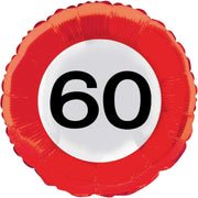 60 jaar verkeersbord folieballon - 46 cm