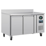 Polar 2-deurs werkbank met vriezer en achteropstand 282ltr