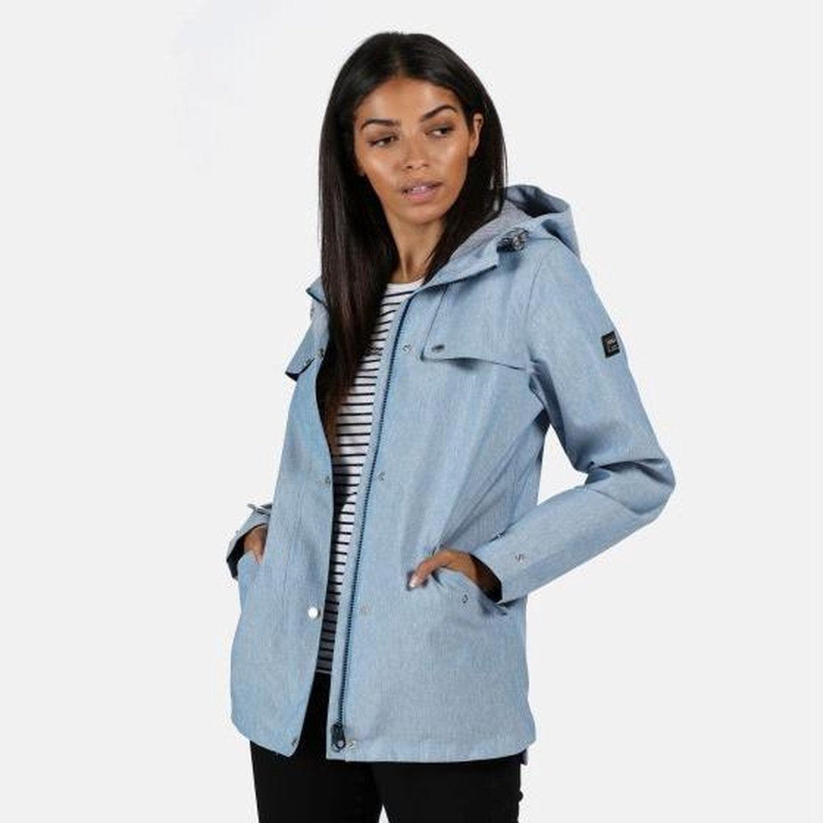Regatta - Women's Bertille Lightweight Hooded Waterproof Jacket - Jas - Vrouwen - Maat 34 - Grijs