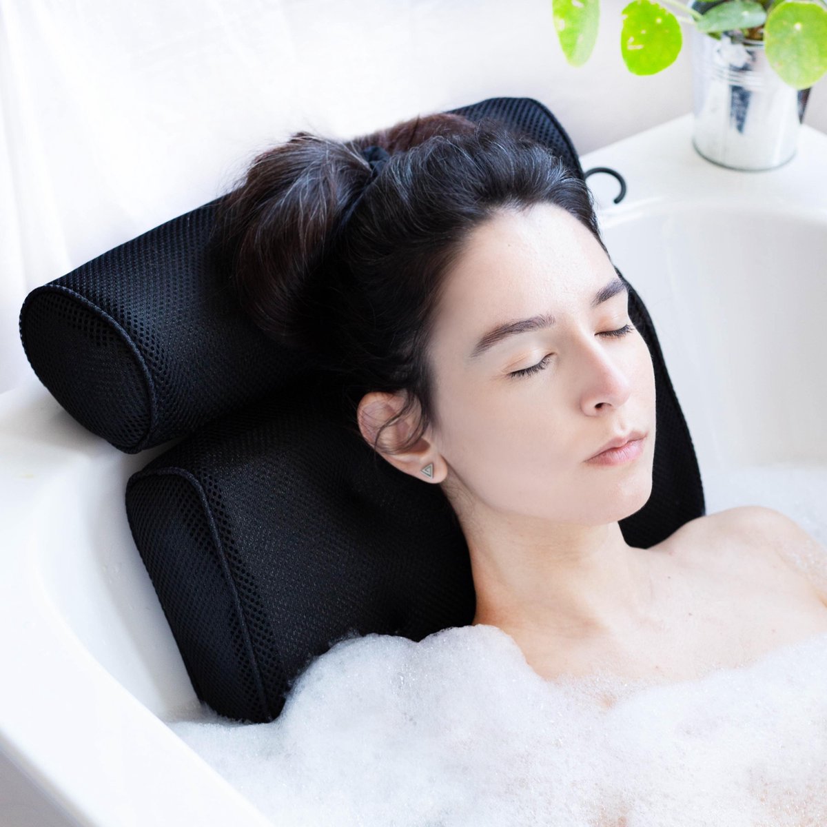 Badkussen Noble Wellness - Home Spa Kussen voor in Bad  -  Rug en Nekkussen - Premium Zwart