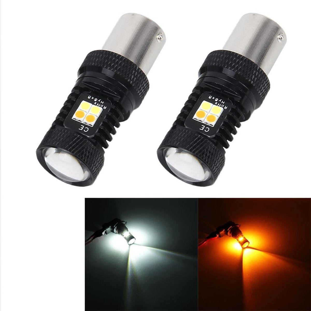 2 STKS 1156 / BA15S / P21W / PY21W DC 12 V 5 W 350LM Auto Auto Turn Backup 16 SMD-3030 Lampen Achteruitrijlichten