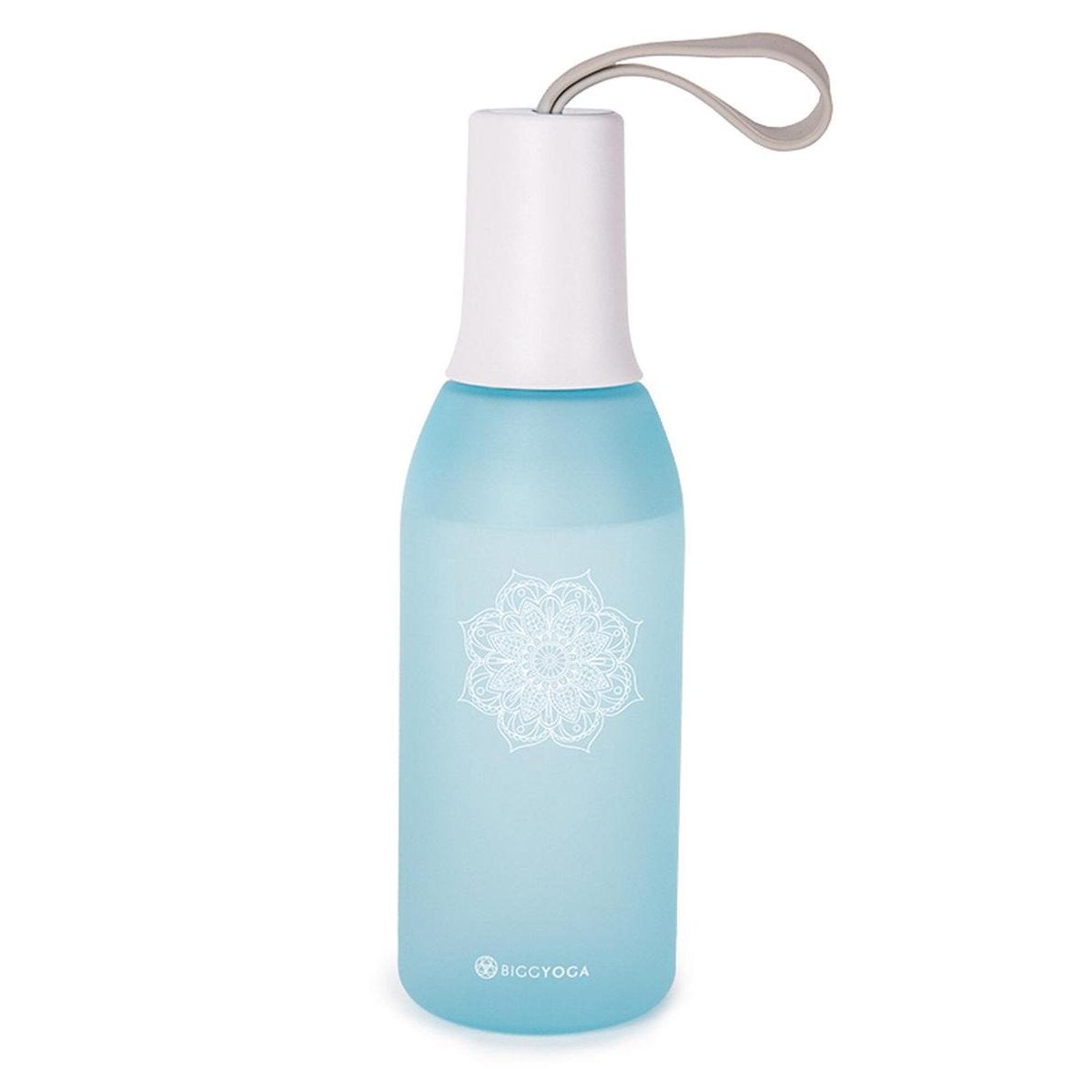 BiggYoga-Chakra-Waterfles-BPA Vrij-Lichtblauw met Witte opdruk-650 ml