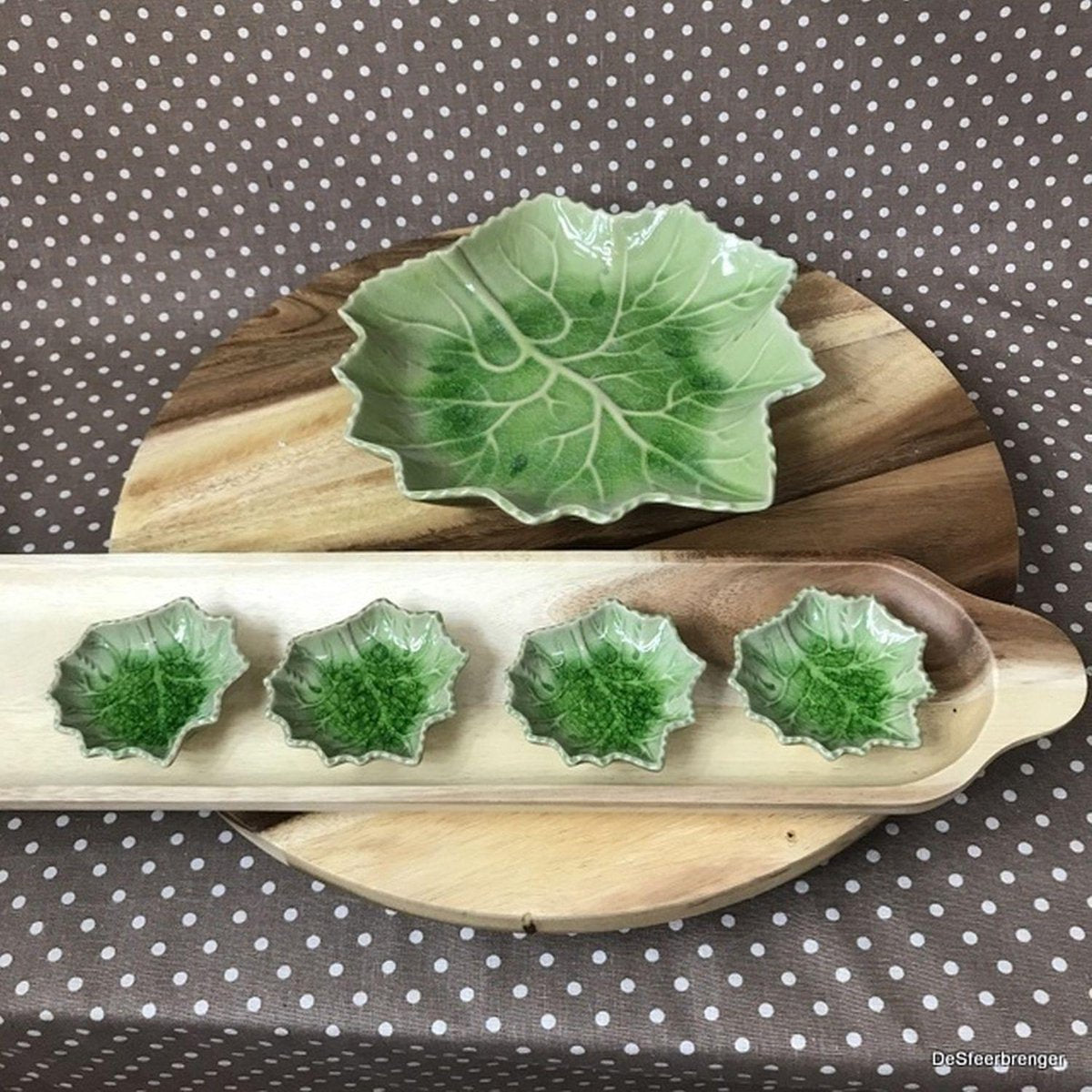 schaaltje bladvorm 8 cm | set van 4 stuks