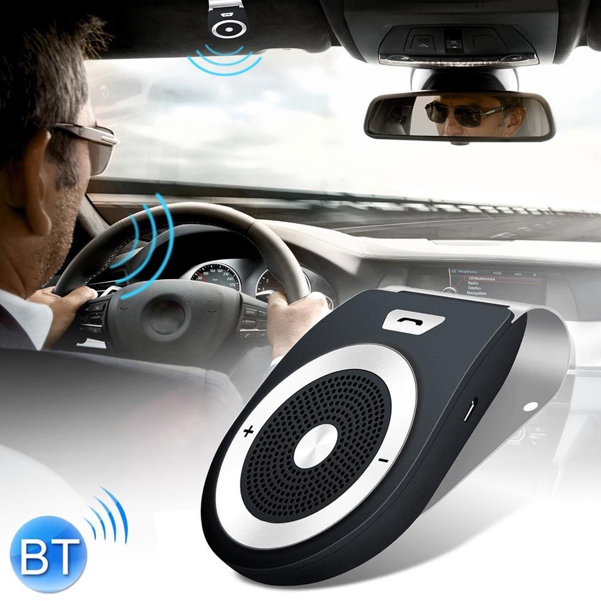 LD-158 Zonneklepclip Draadloze Bluetooth V3.0 Handsfree carkit Luidspreker voor luidspreker
