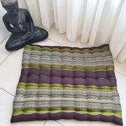 Zabuton – Meditatiemat – Zitkussen - Thais kussen/mat – Extra groot - Kapokvulling – 70x70cm -  Groen/bruin