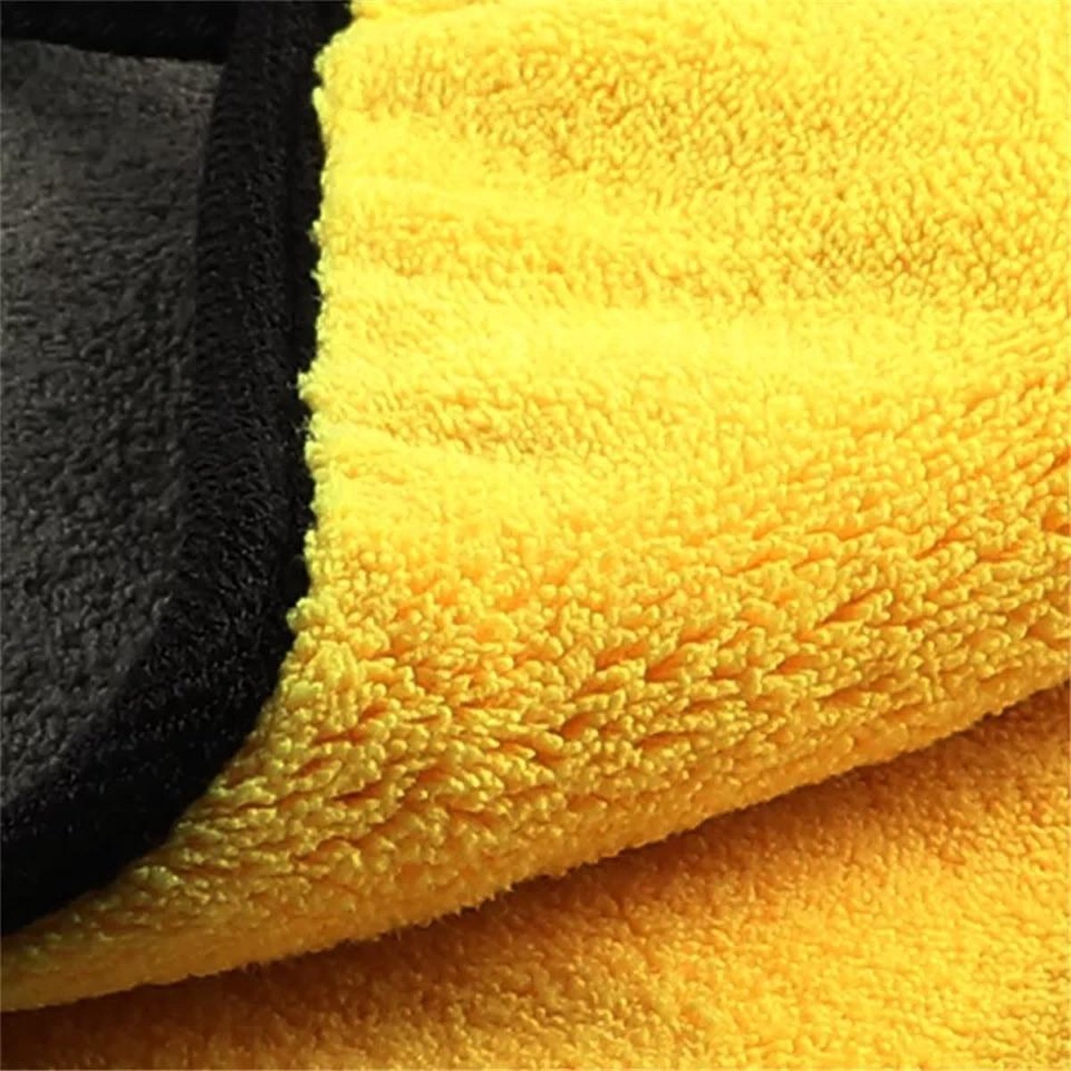 Microvezel Auto droogdoek - 30cm x 60cm - Poetsdoek - auto poetsdoek - schoonmaak accesoires - Auto Handdoek - Droogdoek - Geel/Grijs - Watermagneet.