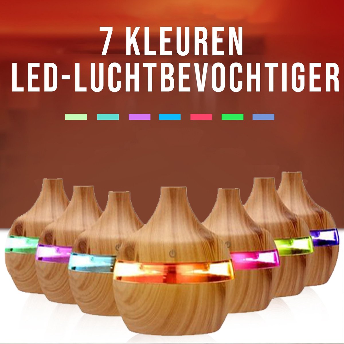 Aroma diffuser luchtbevochtiger - Humidifier - Luchtbevochtiger – Aroma Diffuser - Aroma vernevelaar - Aroma Olie - Humidifier en diffuser - Luchtbevochtiger slaapkamer - Luchtbevochtigers - 7 kleuren LED