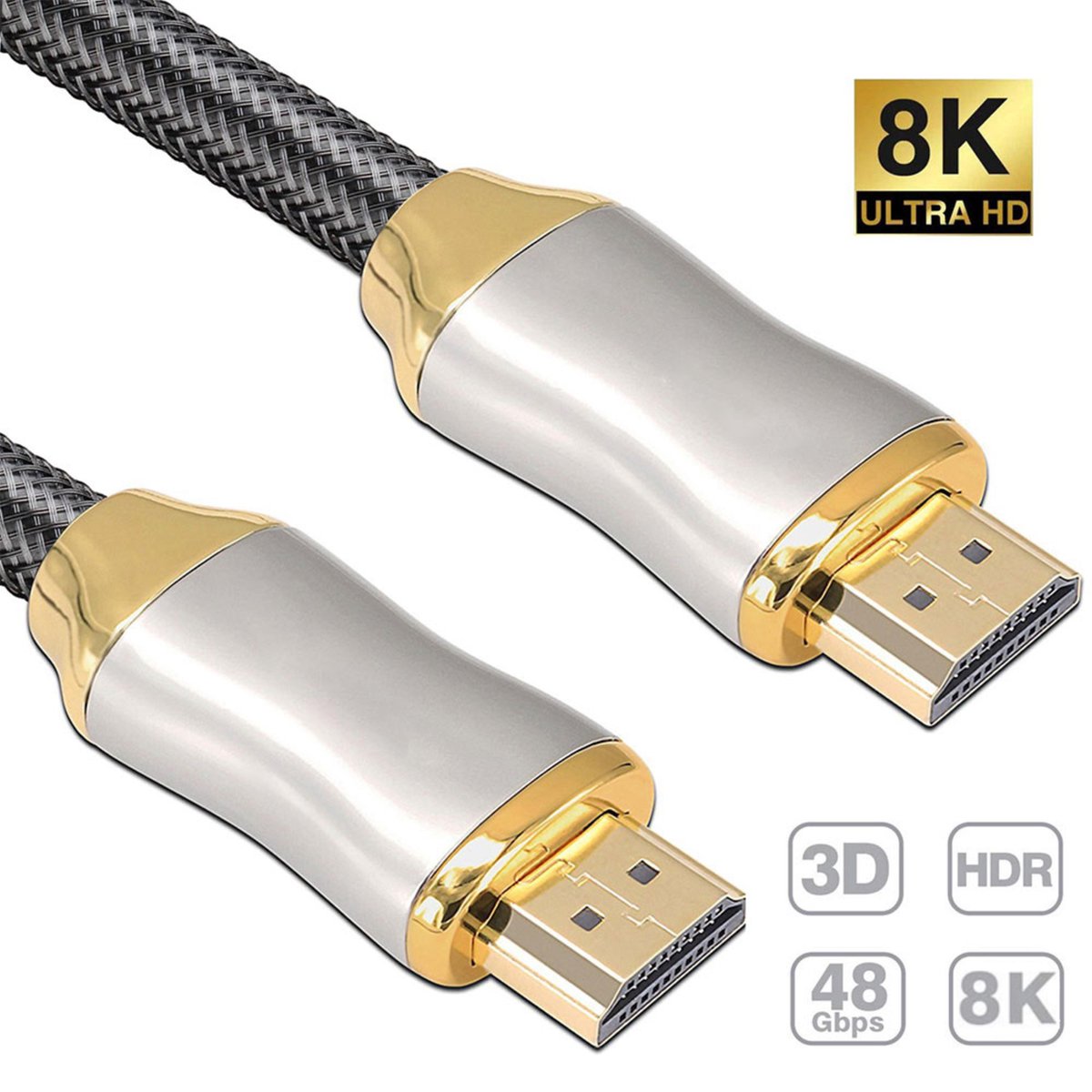 Allteq - HDMI 2.1 kabel - Ultra high speed - 8K (30 Hz) - 4K (60 Hz) - Full HD 1080p - Ethernet - 3D - ARC - Male naar male - Geschikt voor TV - DVD - Laptop - PC - Beamer - Monitor - 1 meter