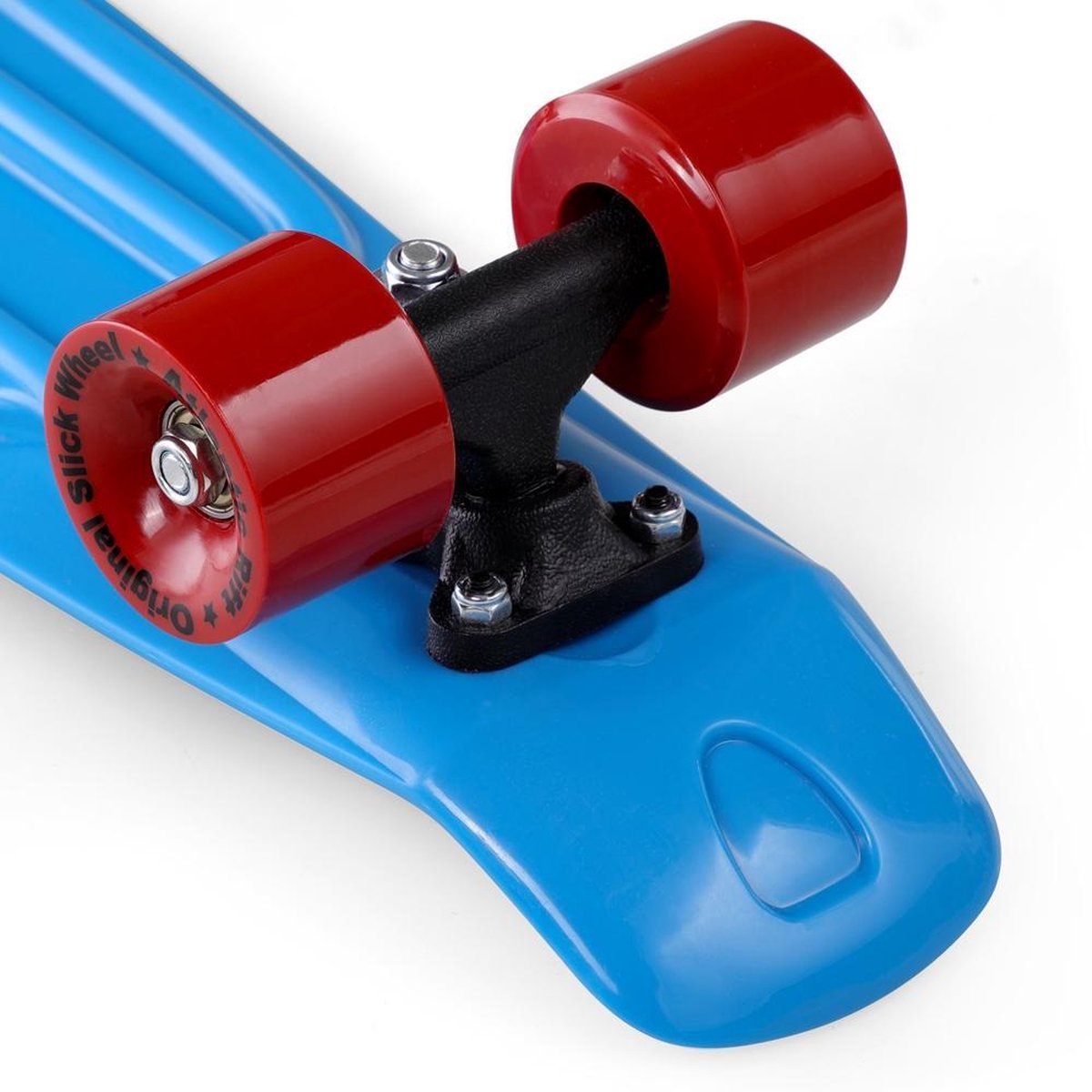 Skateboard Retro 57cm - blauw - rood - tot 100 kg belastbaar
