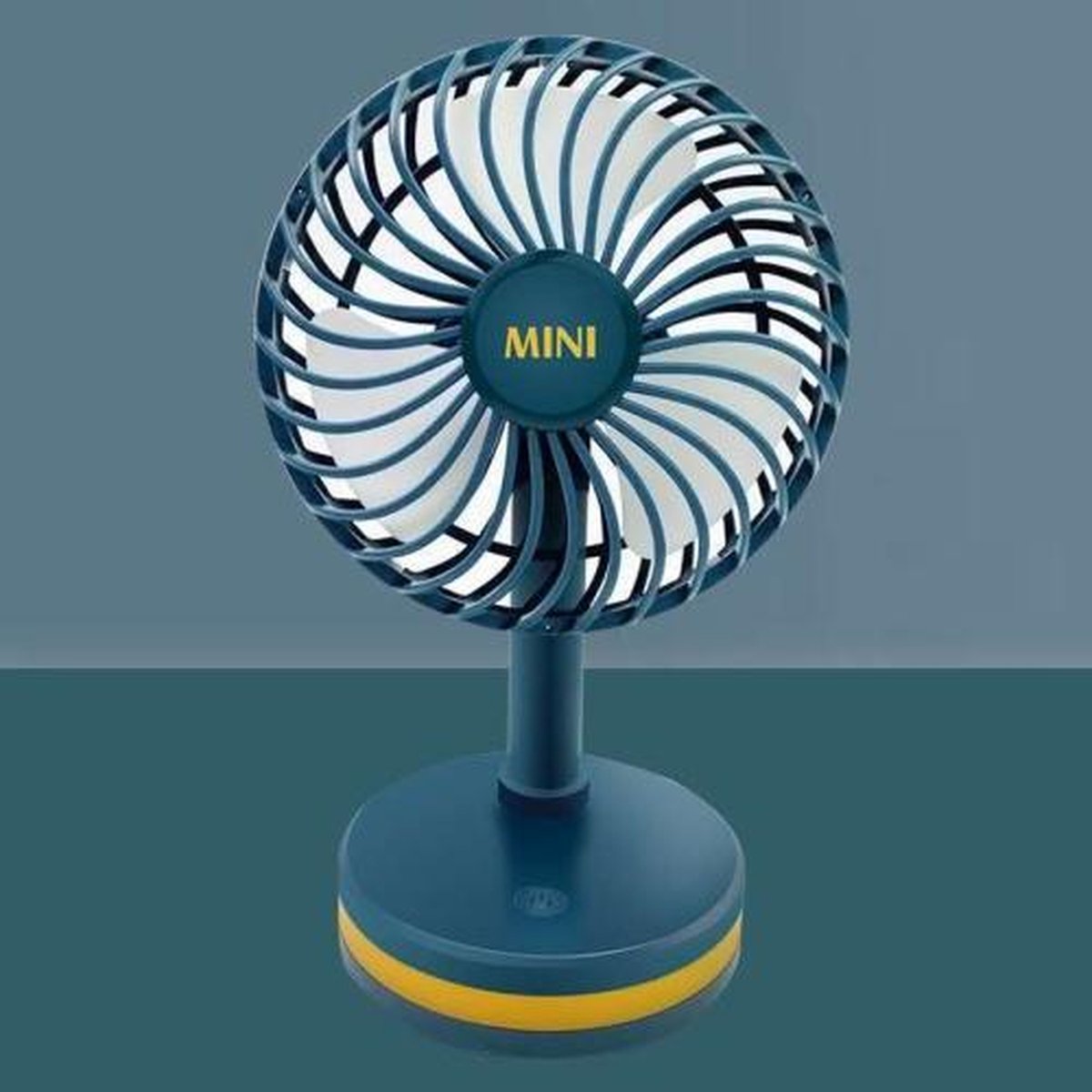 Zomerkoele en omklapbare desktop-miniventilator (zeemistblauw)