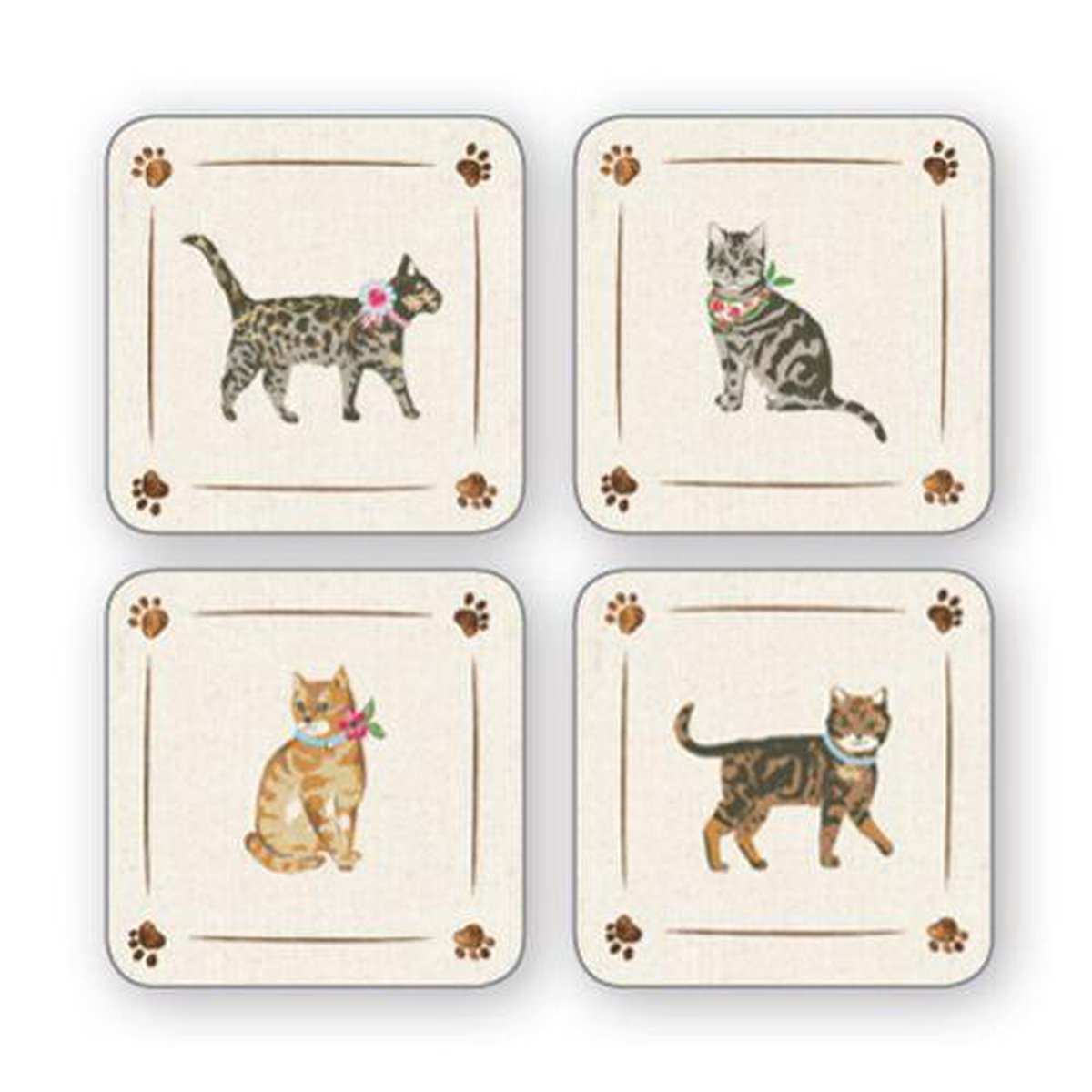 Onderzetters (Per 4st.) Cats on parade