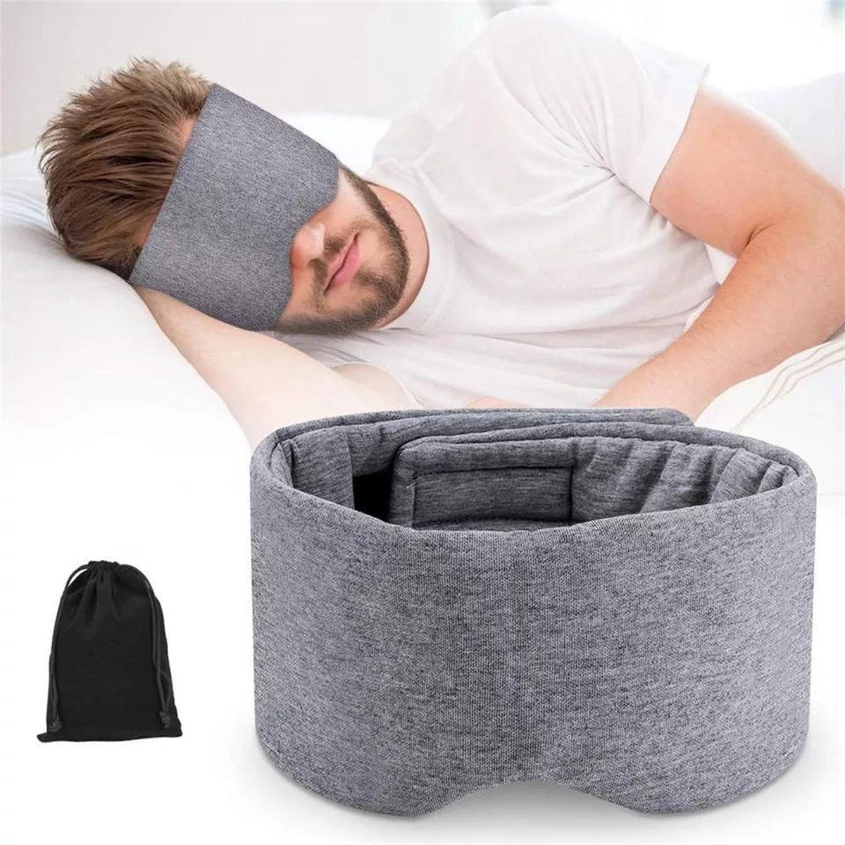 LOUZIR Handige Slaapmasker - Verduisterend- Nachtmasker- oogmasker- handig voor op reis-