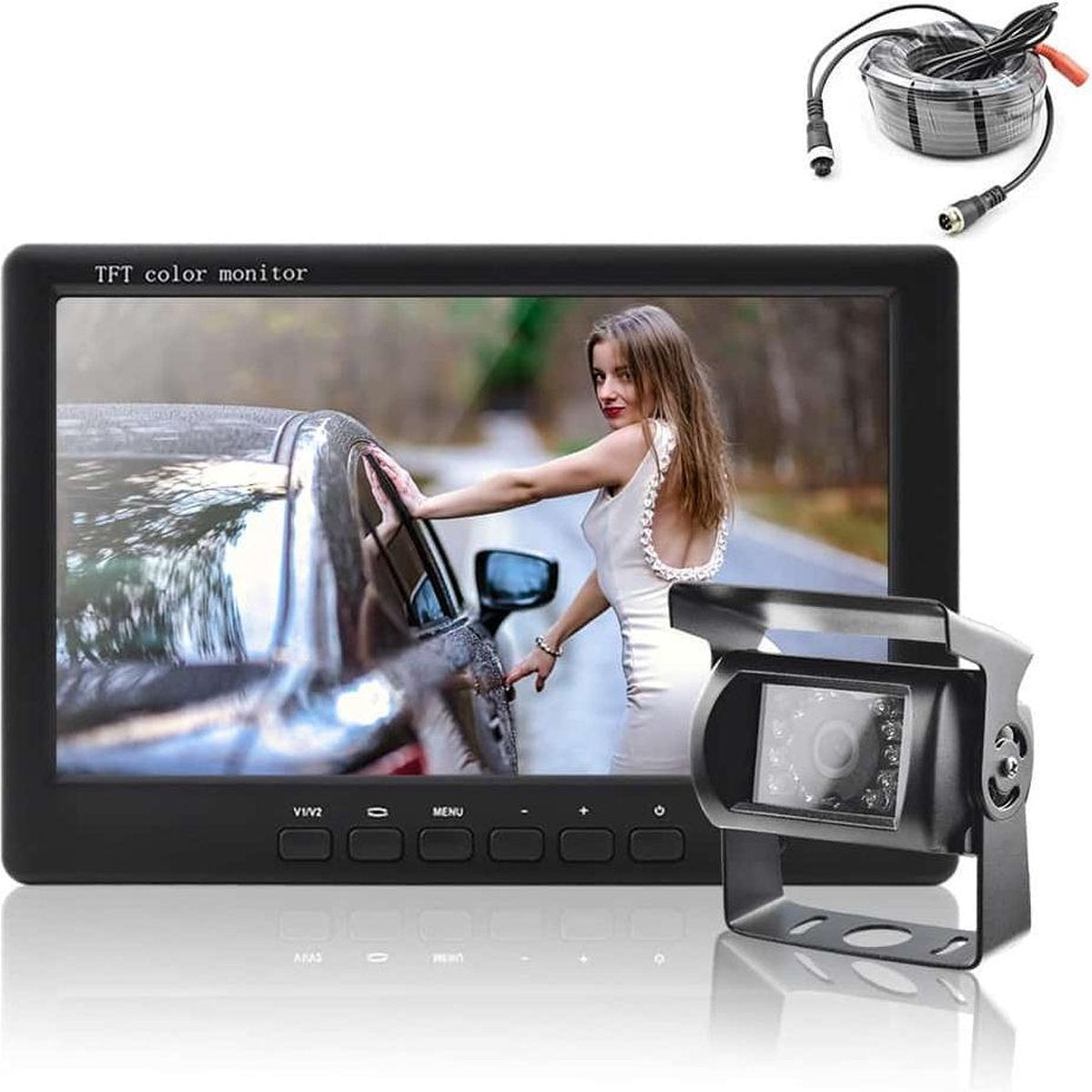 T2027 7 inch HD Nachtzicht Auto Achteruitrijcamera Backup Enkele camera's Achteruitkijkmonitor