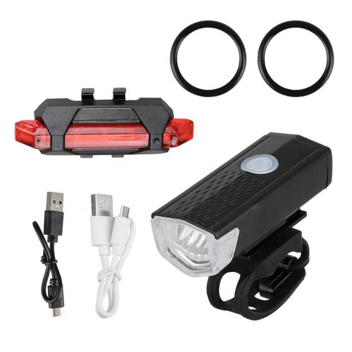 Fietsverlichting Set - Led - Voor & Achterlicht - USB Oplaadbaar - Waterdicht - Lange accuduur