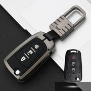 Auto Lichtgevende All-inclusive Zinklegering Sleutel Beschermhoes Sleutel Shell voor Grote Muur Vouwen 3-knops (Gun Metal)