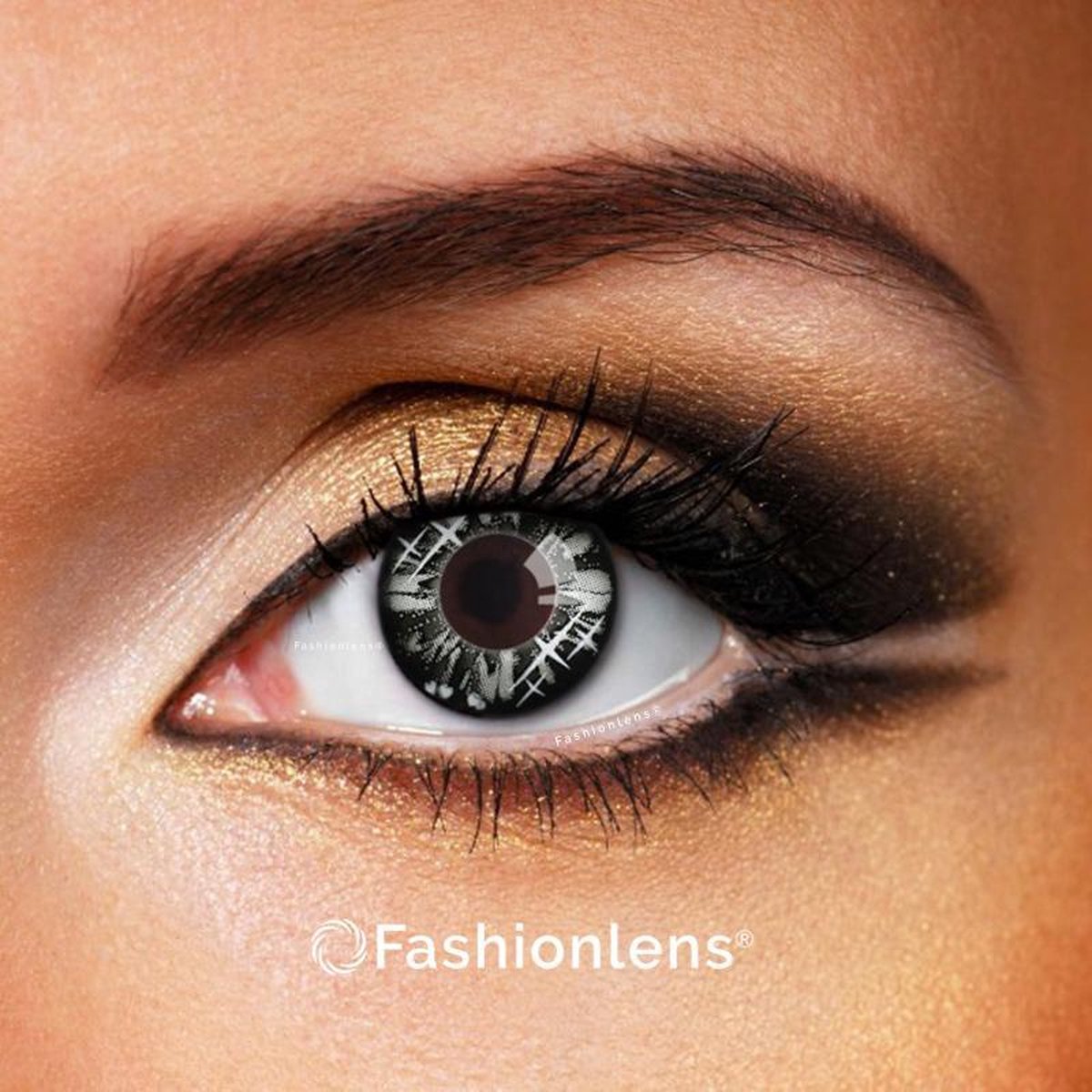 Kleurlenzen - Black Universe - jaarlenzen met lenshouder - zwarte contactlenzen Fashionlens®