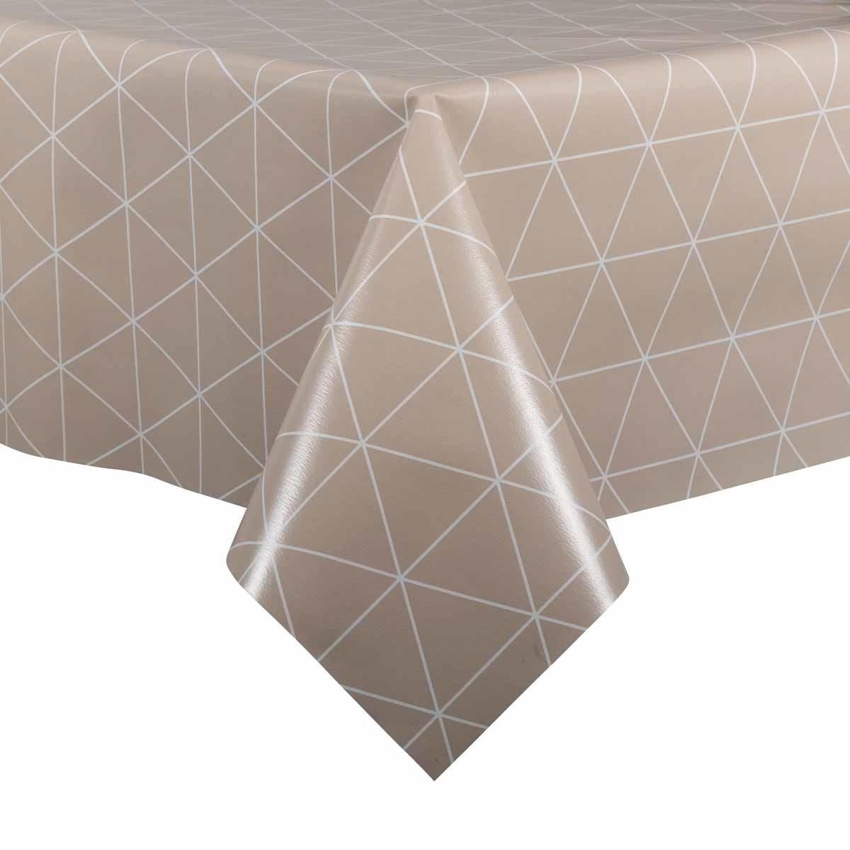 MixMamas Tafelzeil - 140 x 250 cm - Grafische print - taupe