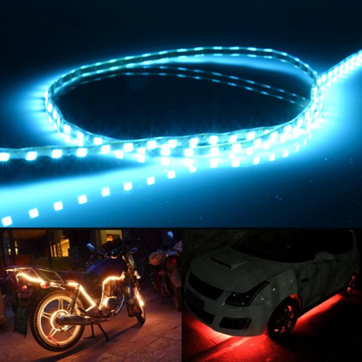 5 STUKS Flow Style 45 LED 3528 SMD Waterdichte flexibele autostrooklamp voor autodecoratie