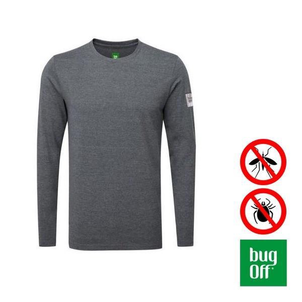 BugOff - insectwerende heren T-Shirt grijs