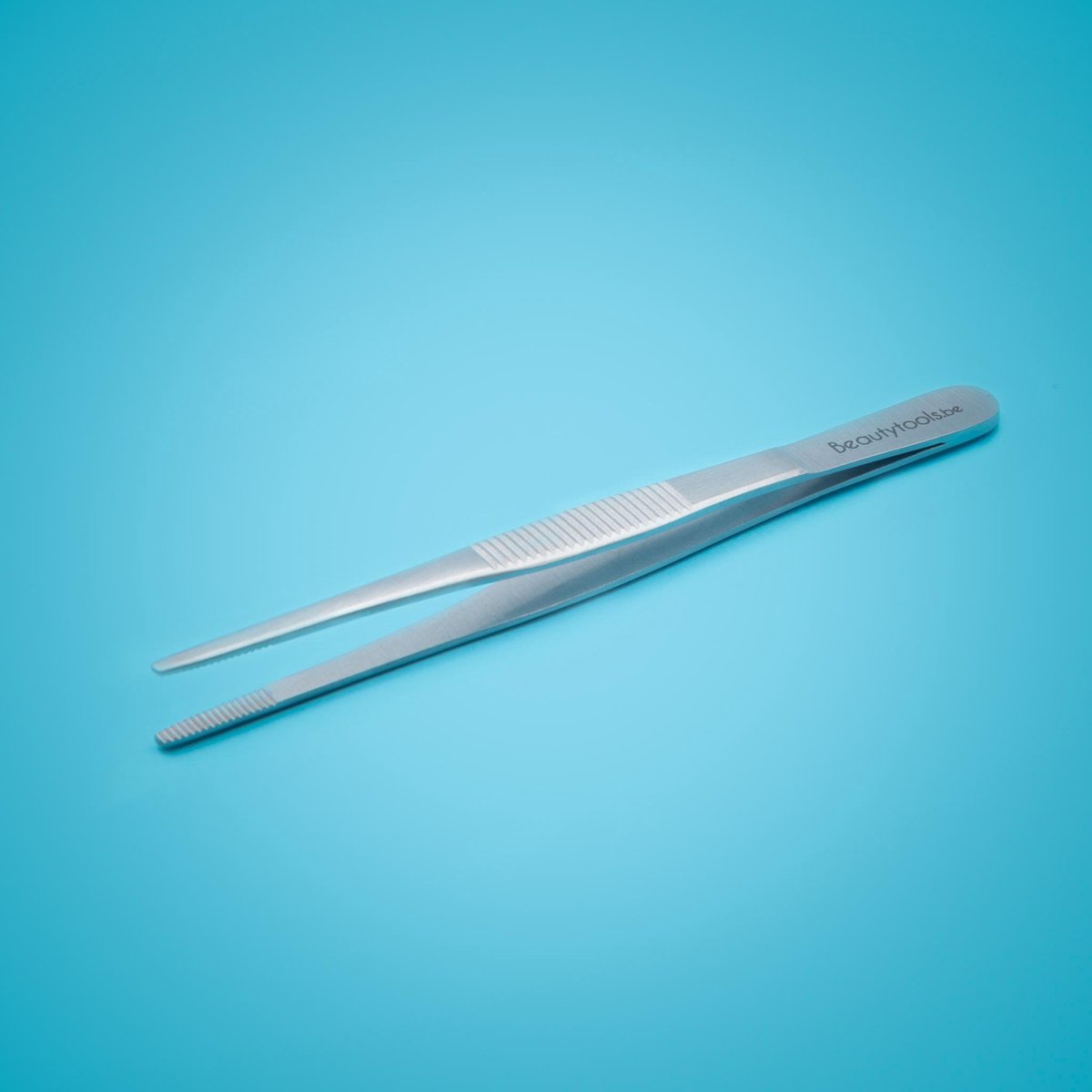 Beautytools INOX SOLID-GRIP 13 cm Puntpincet / Verbandpincet - Wattenpincet Voor Hygiënische Doeleinden - Afgerond Precisiepunt met Getand bek (Recht) (PT-1727)