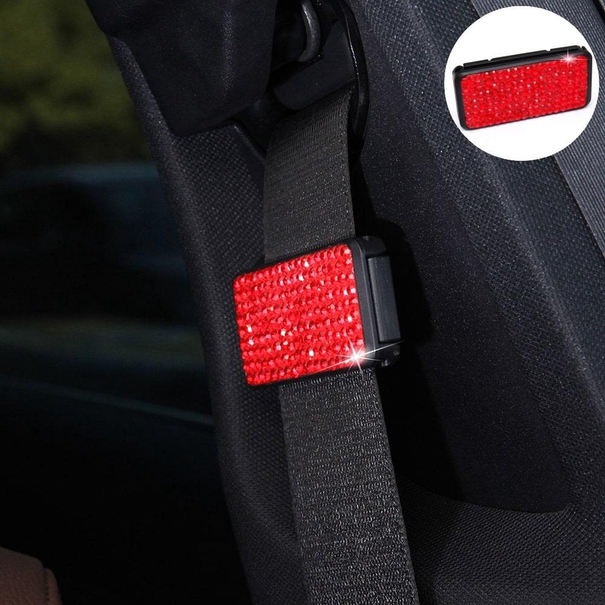 Autogordels Crystal Clip Fixer Aanscherping Regulator (Rood)