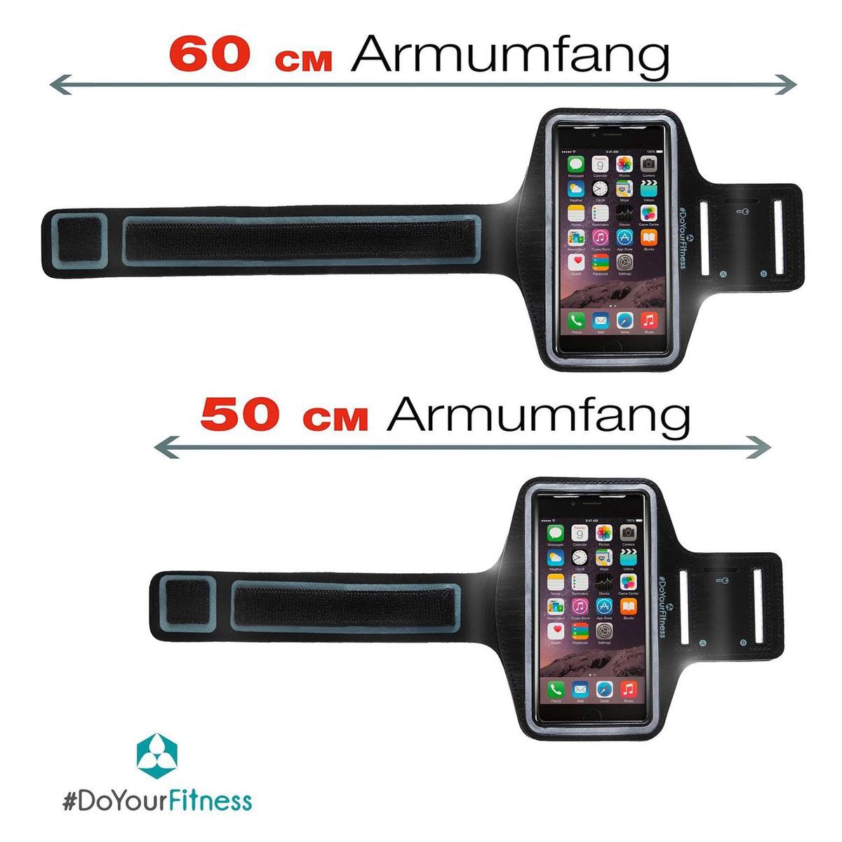 #DoYourFitness - Sportarmband - »RunnerMan« - Hardlooparmband voor telefoon - MEDIUM 60 cm - groen
