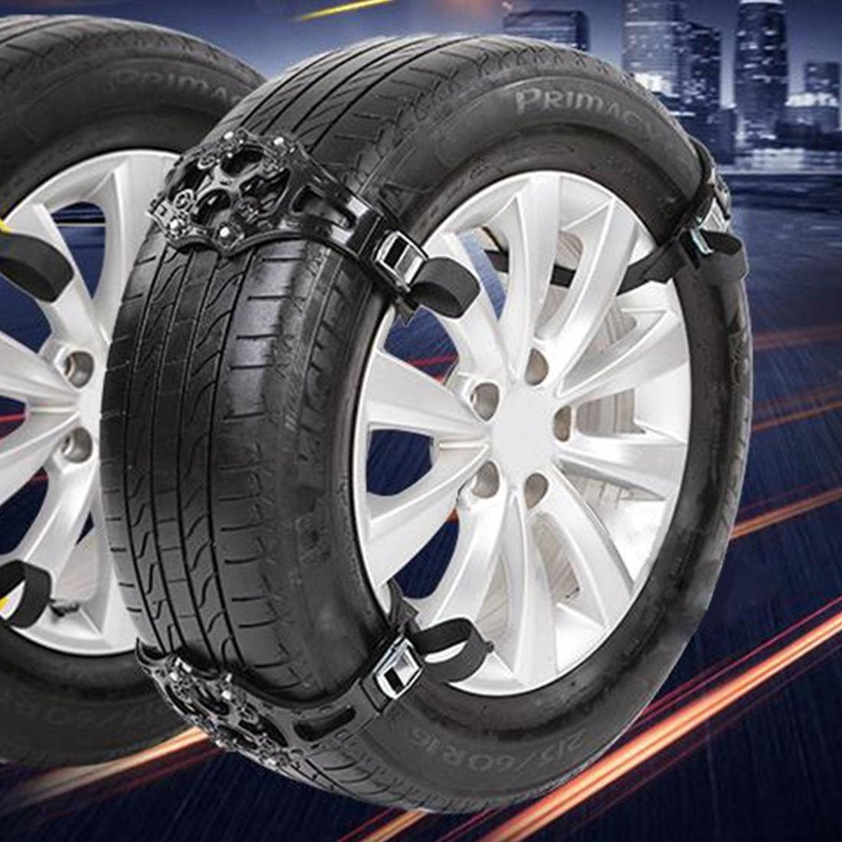 6 stks auto sneeuw band antislip kettingen voor familie auto (zwart)