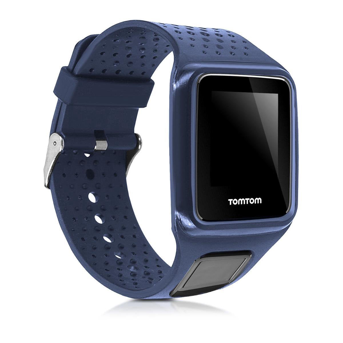 kwmobile horlogeband voor TomTom Runner 1 / Multi-Sport - siliconen armband voor fitnesstracker - donkerblauw