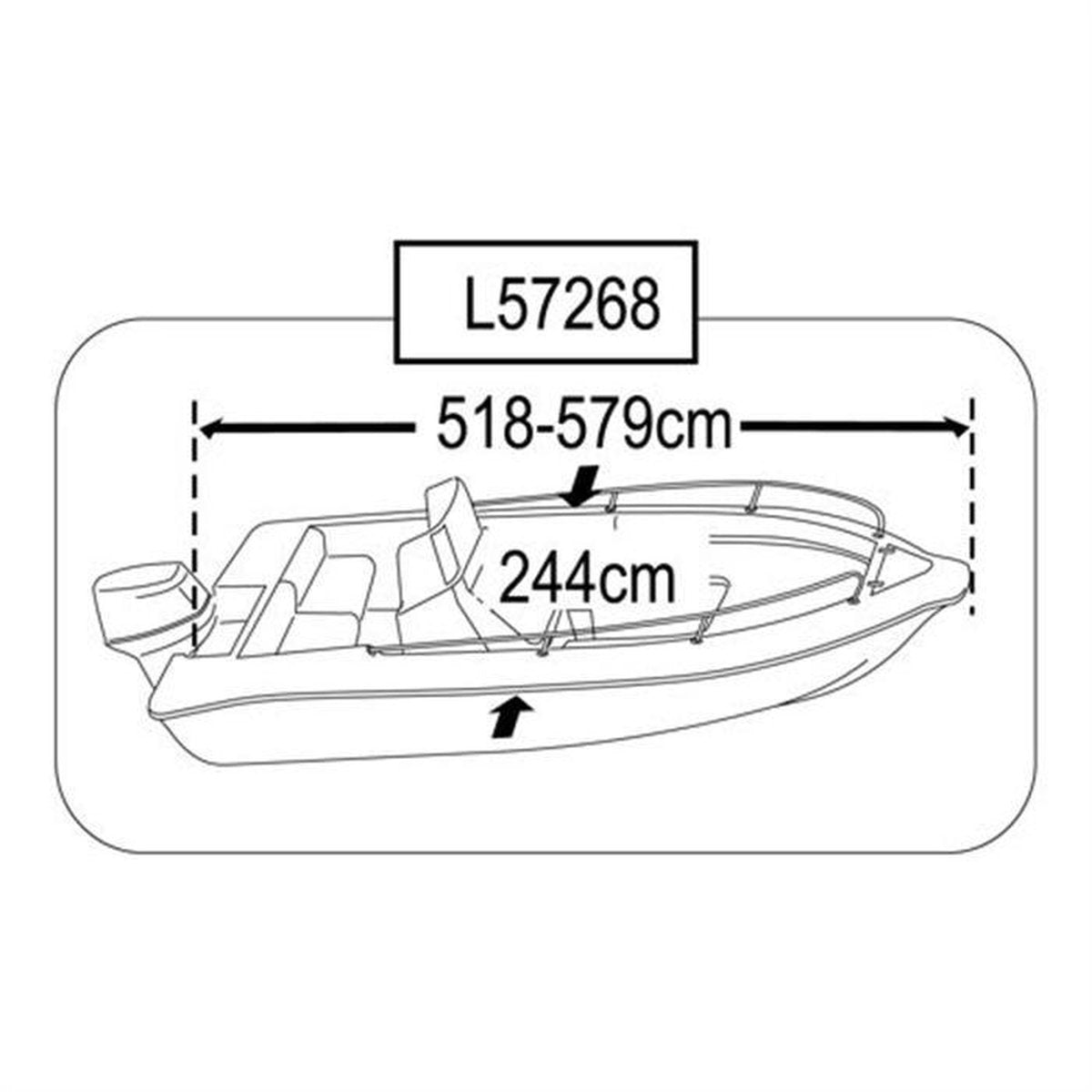 Lalizas zilverkleurige Boothoes Maat 4: 518-579 x 244cm
