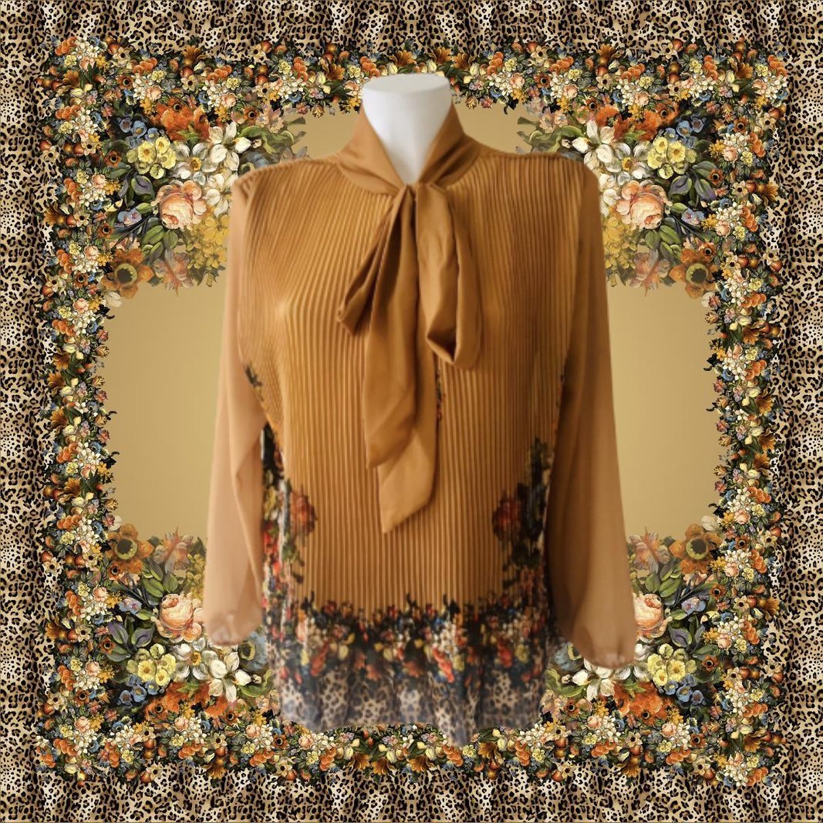 Addy van den Krommenacker Out of Africa plisse  blouse - M/L