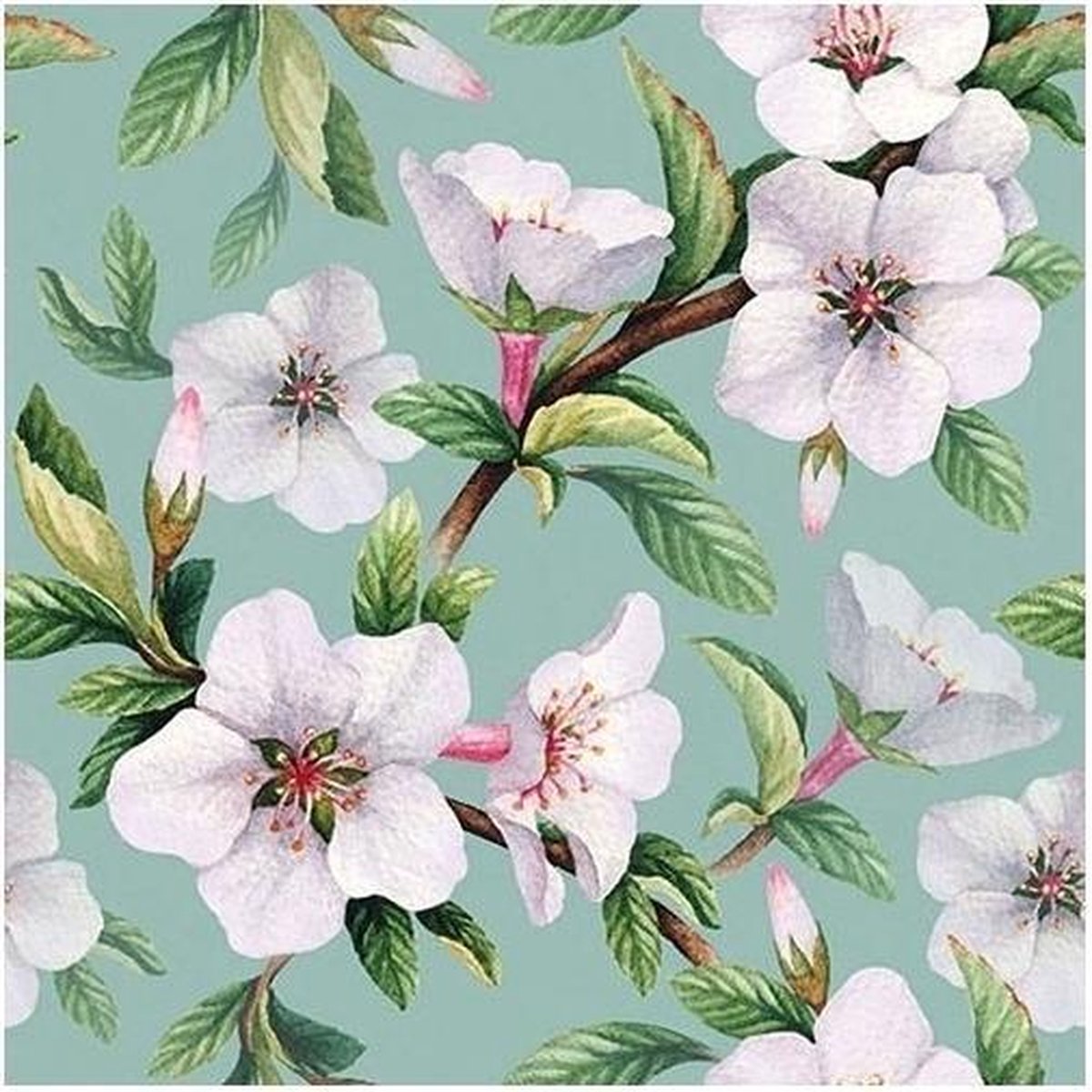 20x Bloesem / bloemen voorjaar servetten 33 x 33 cm - Papieren servetten 3-laags