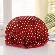 Afabs® XL Extra grote Douchemuts / Shower cap / Douchekapje / Douchecap voor vol haar / krullen / afro - Rood met stippen