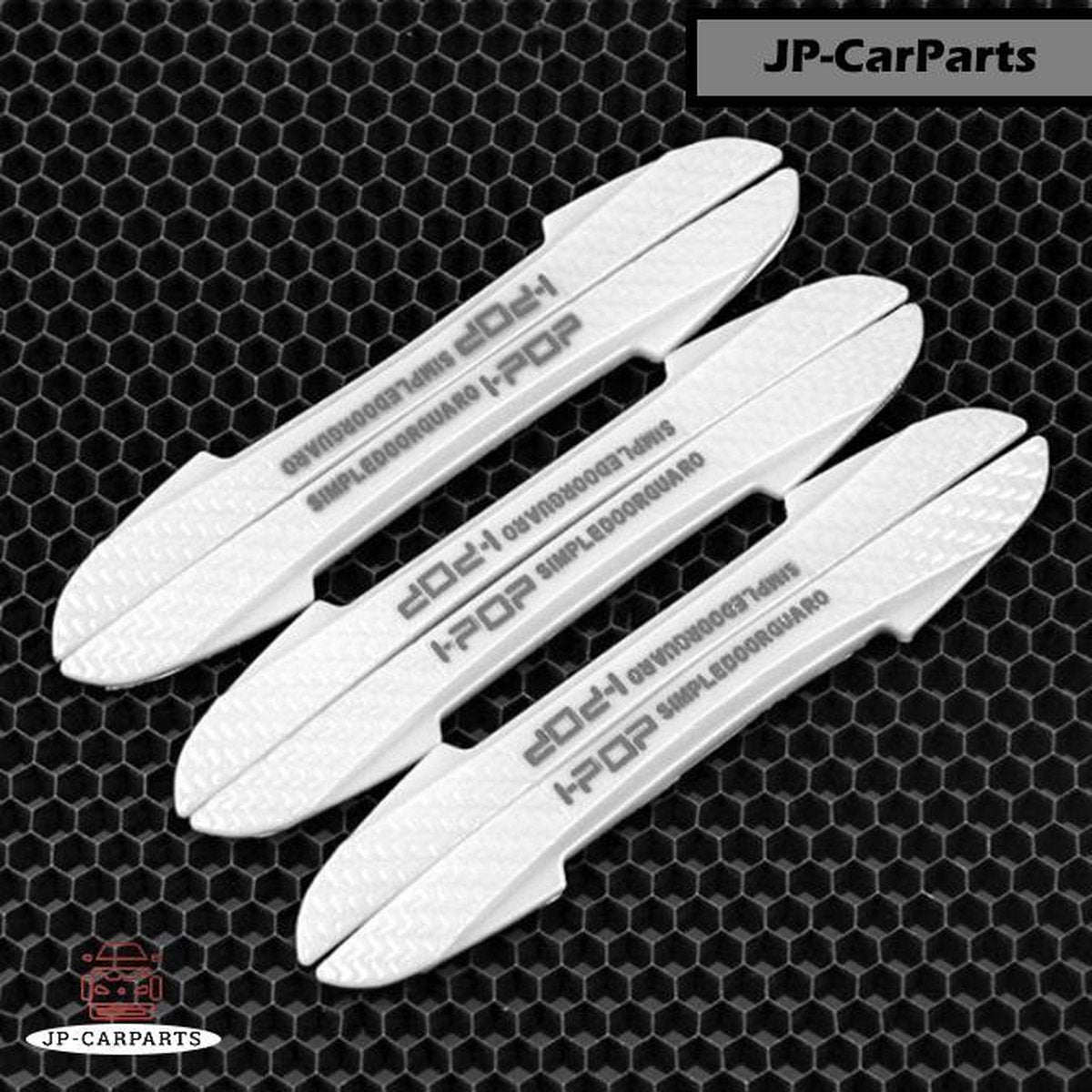 Autodeur en -spiegel Bumper Strips - Stoot strips - Bescherm je Deuren en Spiegels tegen Krassen en Stoten - 6 stuks - Rubber - Wit