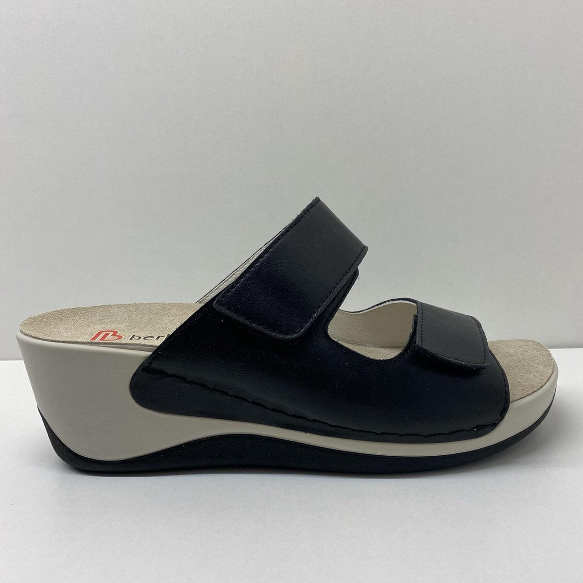 BERKEMANN - Damesmodel Callista 01201-901 - Comfort slipper - muiltje - zwart - maat EU: 40 en UK: 6