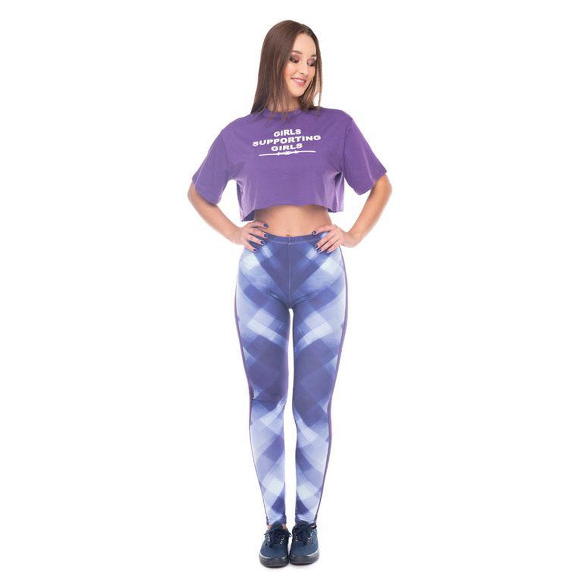 ZUMPREMA Blue Checker Sport Legging