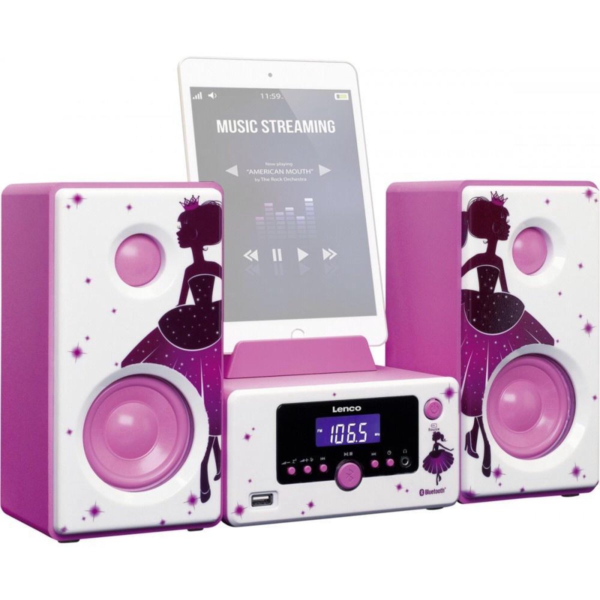 Lenco MC-020 Princess - Stereoset met FM radio