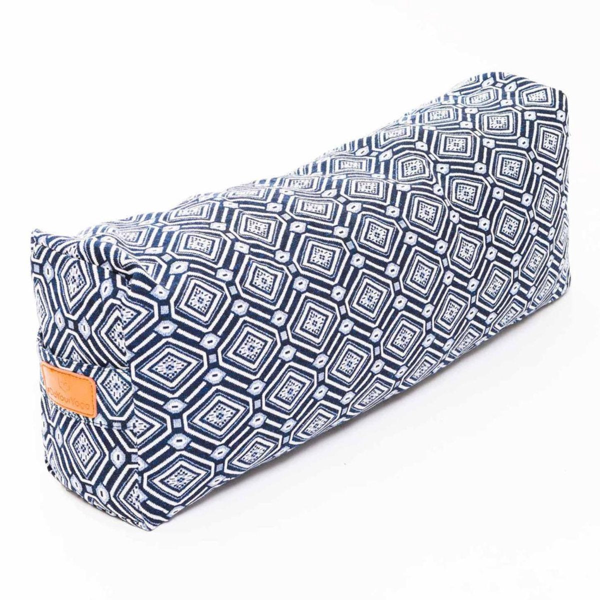 #DoYourYoga - Hoekig Yoga bolster - »Paravati« - Meditatiekussen met bio-organische Spelt vulling - L67 cm & diam.13 cm - Style (6)