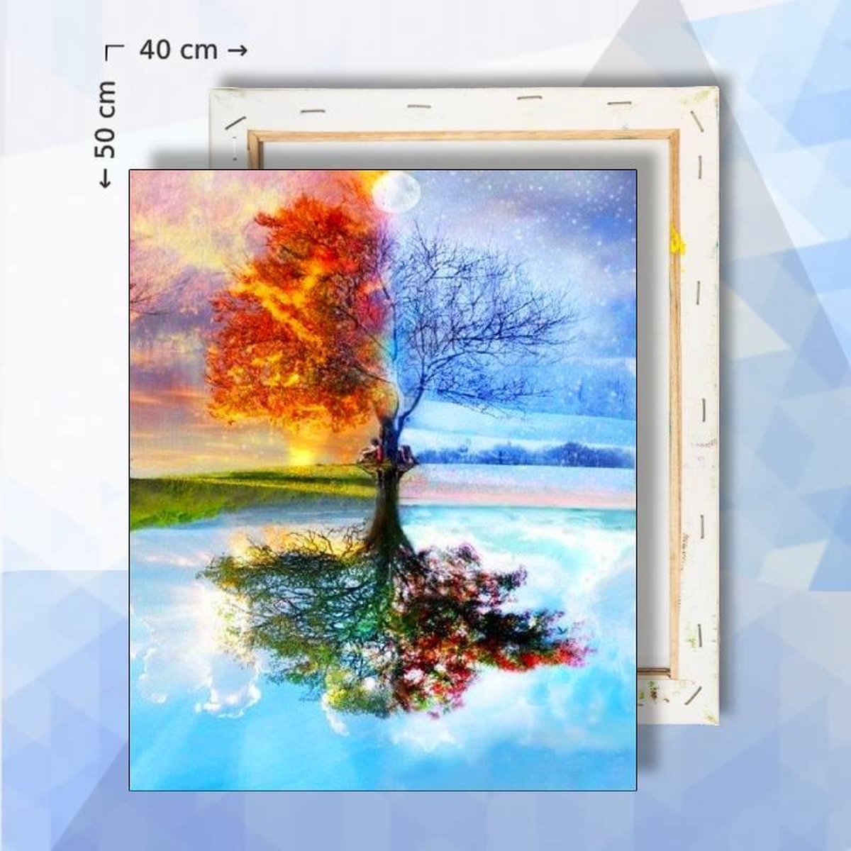 Schilderen op nummer pakket Seizoenen Boom - 40 x 50 cm - met frame