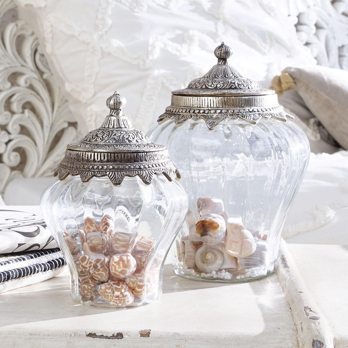 LOBERON Glazen pot set van 2 Isaline helder