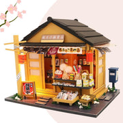 Modelbouwpakketten Volwassenen - Miniatuur Bouwpakket - Modelbouw - DIY Houten poppenhuis - Met LED licht - Aziatische Supermarkt - 19x15x16