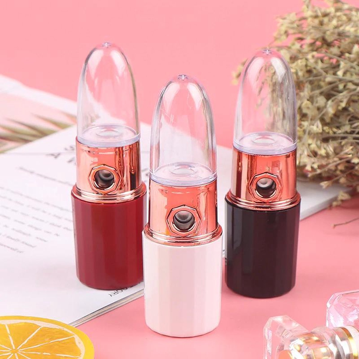 Face Steamer | Lipstick | Gezichtsbevochtiger | Draagbaar | Oplaadbaar | Luchtbevochtiger | Wit