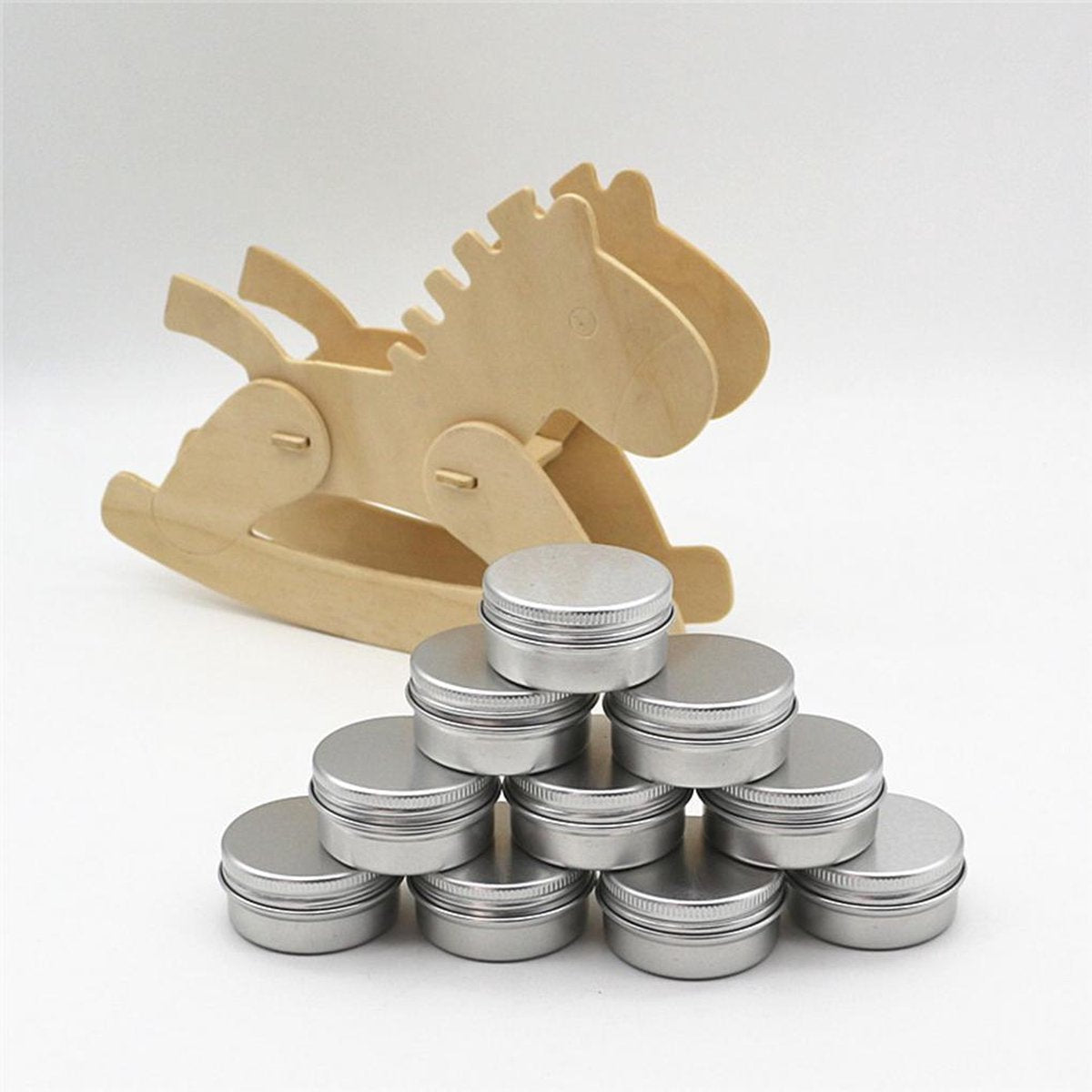 WiseGoods - Lege Cosmetica Potjes - Make-up Potjes - Zalf Potjes - Sample - Reis - Lippenbalsem - Creme - Zilver - 10 stuks