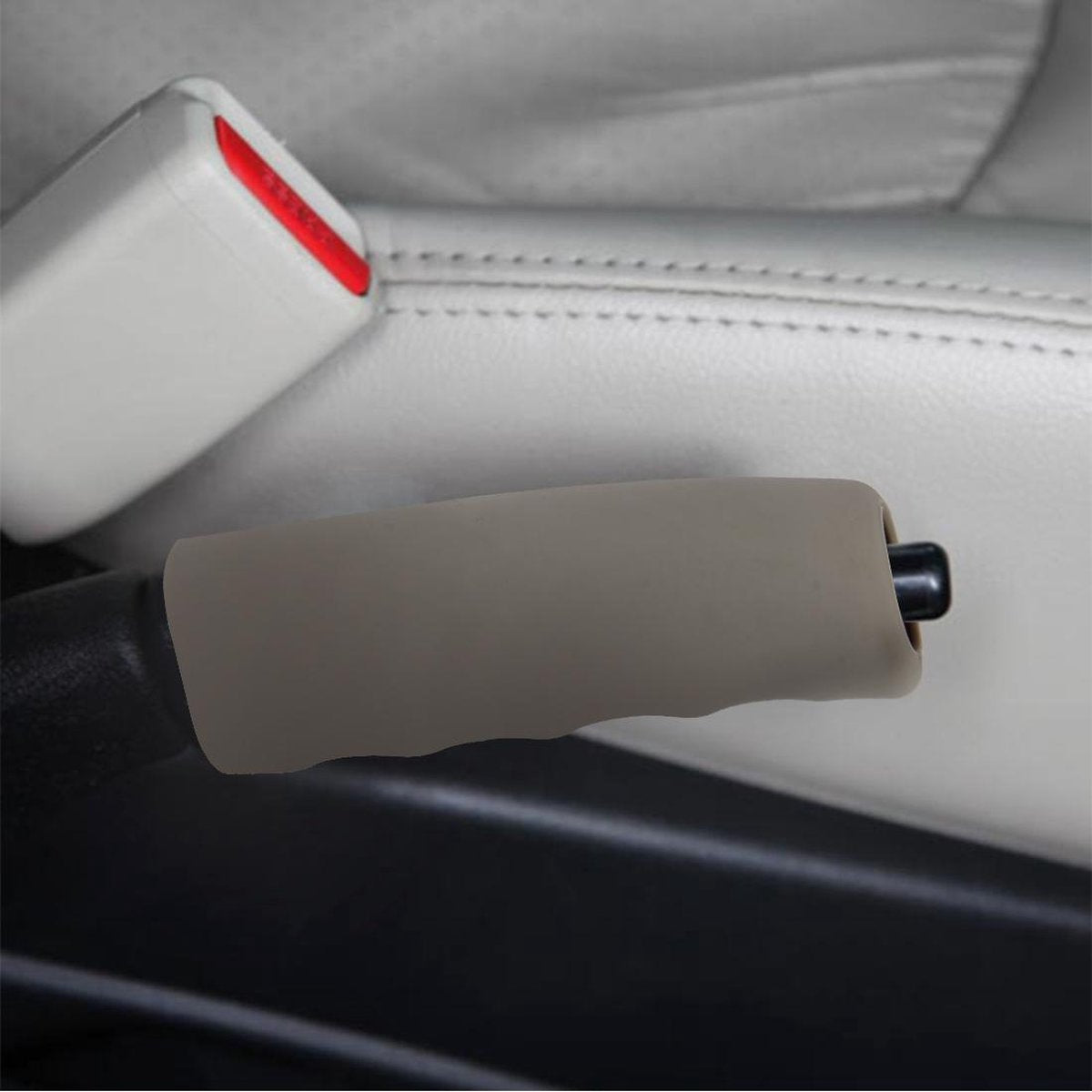 Rubber Auto Handrem Cover Pookknop Gear Stick Kussenhoes Auto Accessoire Interieur Decoratie Pad (Khaki)